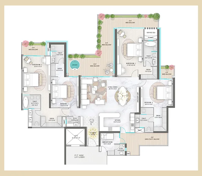 M3M Residences by Elie Saab floor plan 1