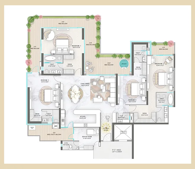 M3M Residences by Elie Saab floor plan 2