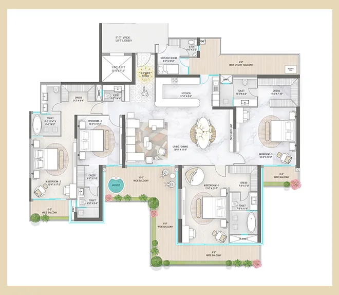 M3M Residences by Elie Saab floor plan 3