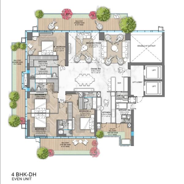 M3M Trump Towers Noida floor plan 1