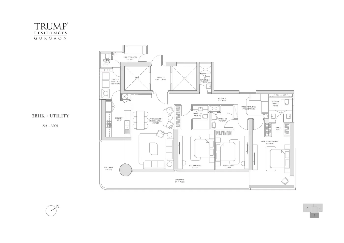 Smartworld Trump Residences floor plan 1