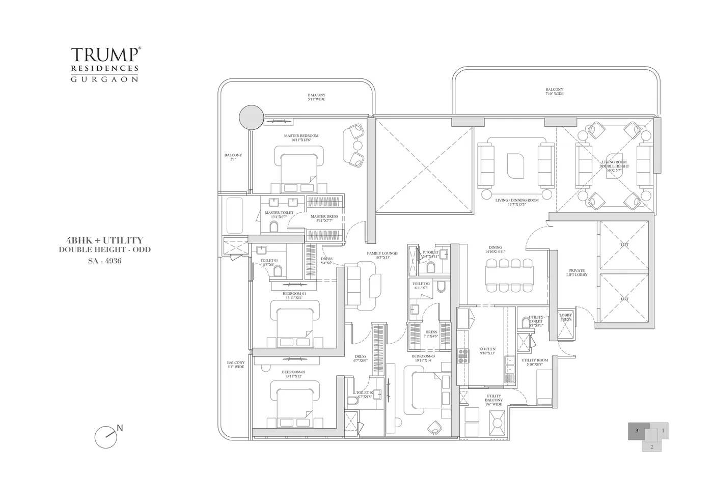 Smartworld Trump Residences floor plan 3