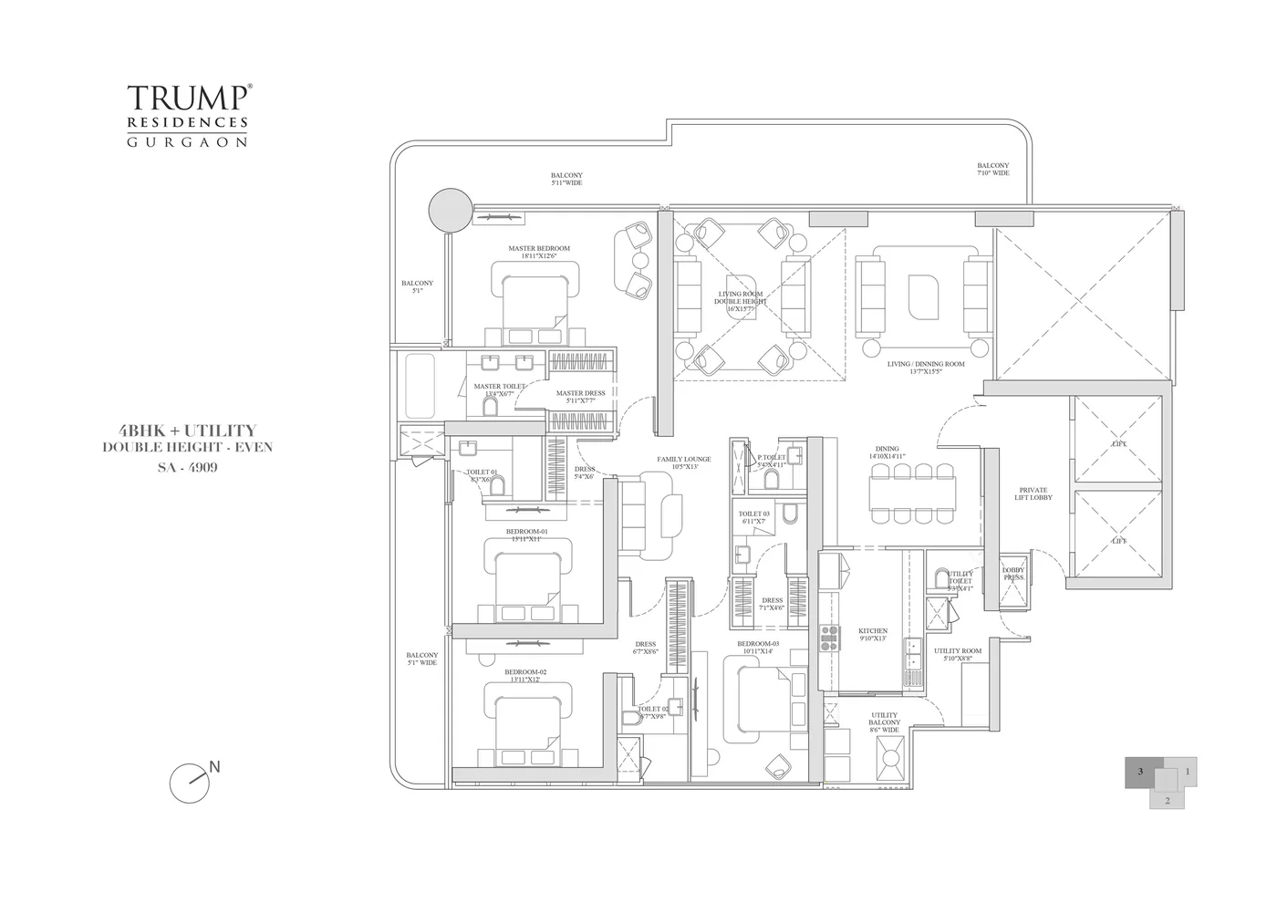 Smartworld Trump Residences floor plan 4