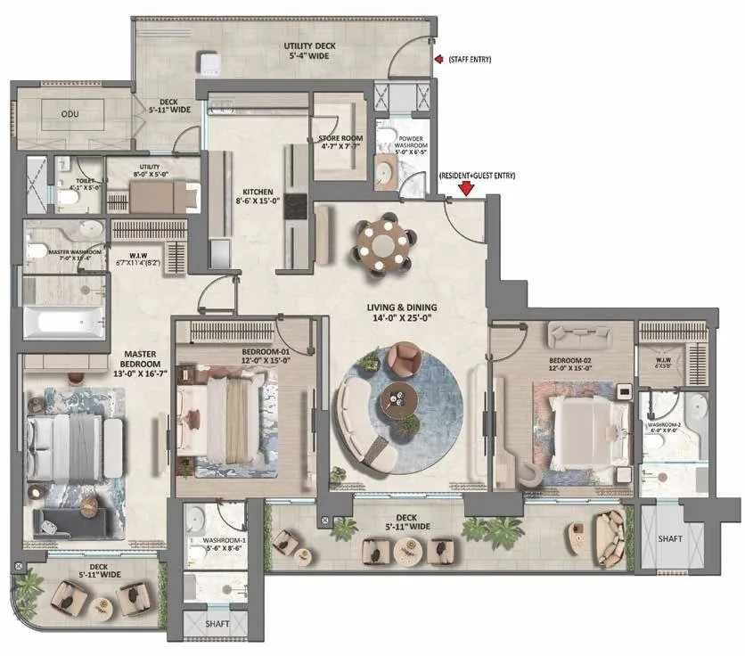 Westin Residences Gurugram floor plan 1